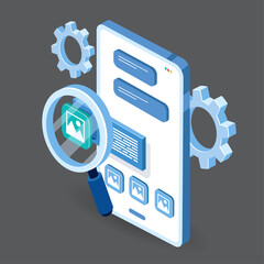 Mobile App Development Service Design Elements 3D Sketch