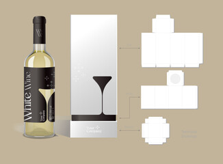 Modern Elegant Wine Box & Bottle Packaging Template