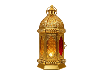 ornate golden arabic lantern with warm glow for ramadan eid mubarak
