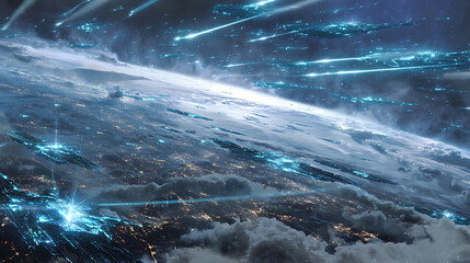 A general analyzing glowing strategies predicting the outcome of a futuristic war. (3)