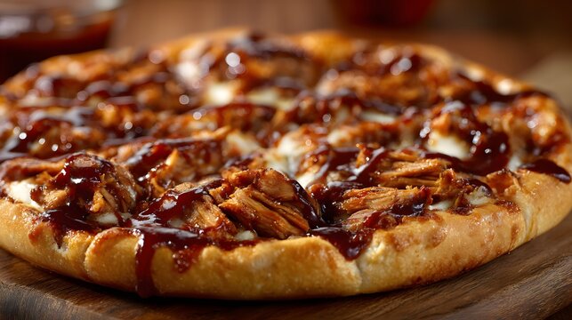 Barbecue Chicken Pizza with Caramelized Sauce and Crisp Texture