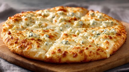 Four Cheese Pizza with Rich Melted Layers and Deep Focus