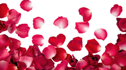 Falling red rose petals romantic floral background for Valentine&rsquo;s Day and wedding design