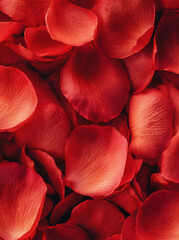 Red rose petals background, romantic floral texture for Valentine&rsquo;s Day and wedding design