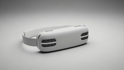 Modern Sleek White VR Headset on Minimalist Background
