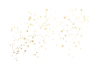 Golden glitter, sparkles, confetti. Isolated scattering particles 