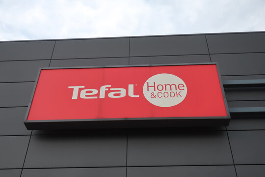 Tefal kitchen products store with signage, logo, emblem at Factory Annopol outlet shopping mall. WARSAW, POLAND - MAY 28, 2024
