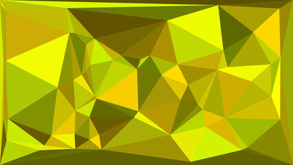 Vibrant green geometric pattern with triangular shapes and bright yellow accents