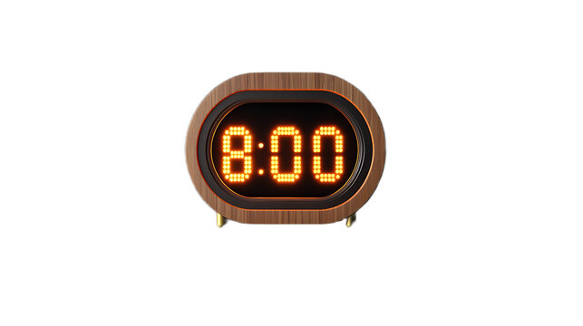 Retro Digital Alarm Clock 8 AM - Powered by Adobe