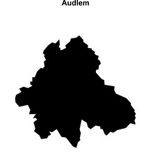 Obraz premium Audlem (England) blank outline map