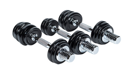 Dumbbell Set on Black Background