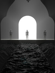 concepto tunel con aguas inquietas 