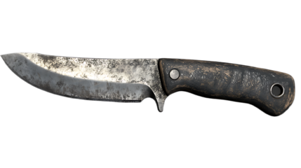 Rustic Survival Knife Textured Grip Black Background