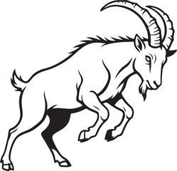 Fototapeta premium Aggressive Goat Silhouette Mascot Logo Animal Symbol