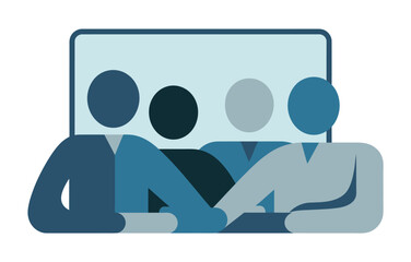 Business team members collaborate around a table during a meeting.