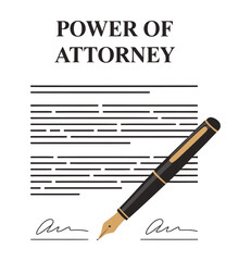 Power of attorney document requires a signature from a classic fountain.
