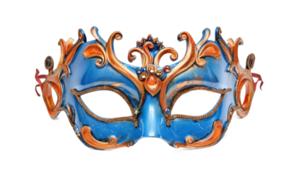 Colorful Venetian Masquerade Mask with Ornate Gold Details