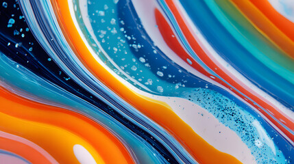 High quality abstract glass texture background with colorful liquid swirls and vibrant pattern for modern design creative artistic backdrop with glossy surface and light refraction effect