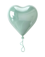 Small pastel heart balloon with smooth surface and soft shadow beneath, minimalist icon feel, isolated on white background. 