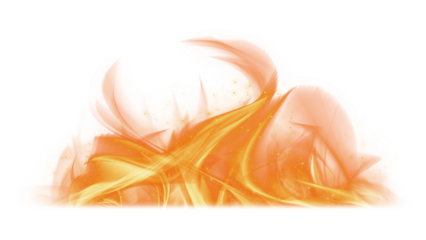 Retro png orange fire flame border