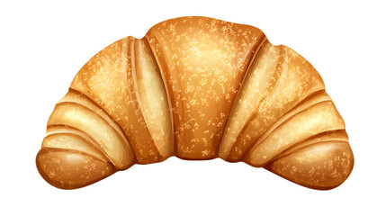 Golden Flaky Croissant Fresh Baked Isolated