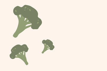 Fototapeta premium Fresh green broccoli, vector illustration, healthy food, organic vegetables, for banners and web design