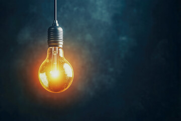 Vintage lightbulb on dark background