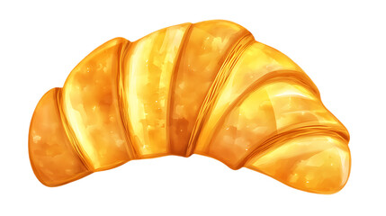 Golden Fresh Croissant Layers Isolated on Black