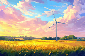 Wind turbine generator for green electricity production