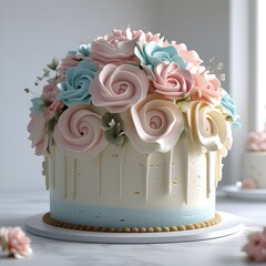 cake with flowers