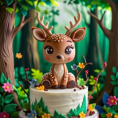 cake with cute deer