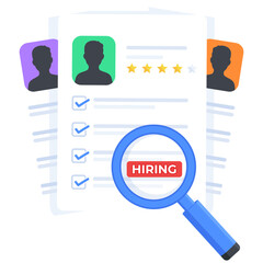 HR Recruitment and Candidate Profile Review Illustration