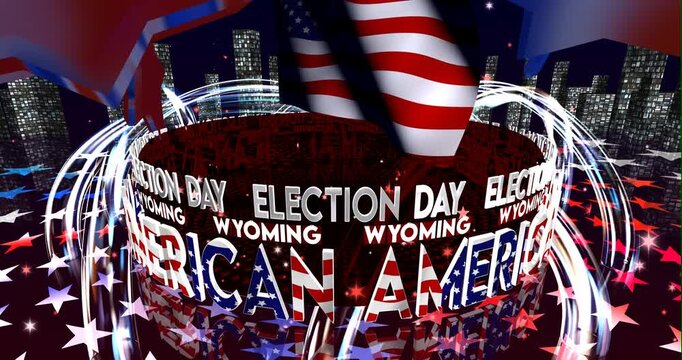 Election Day in Wyoming &ndash; American Voting, Democracy and Patriotic Background Video
