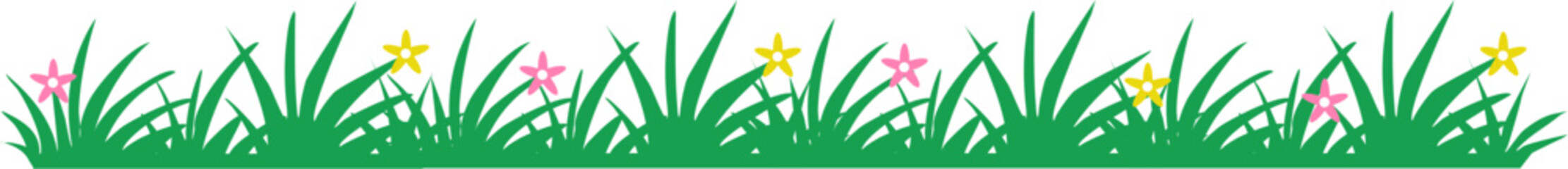 Grass illustration isolated on white background. Green grass design vector in flat style.