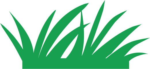 Grass illustration isolated on white background. Green grass design vector in flat style.