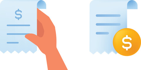 Financial Receipts and Payment Icons