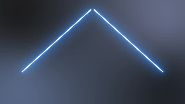 cool electric light blue neon light bars forming upward chevrons moving vertically up screen in a continuous loop glowing on a dark grey background 4K animation of lighting bar arrows