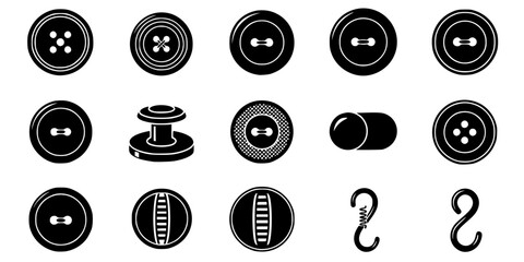 Fashion Button Set Apparel Fastener Silhouette