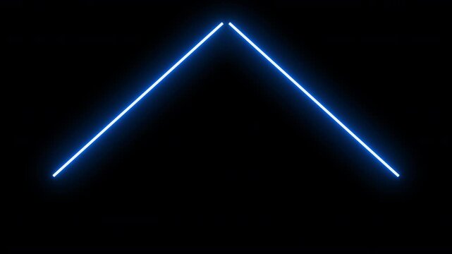 cool electric blue neon light bars forming upward chevrons moving vertically up screen in a continuous loop isolated with a clear and transparent background 4K animation of lighting bar arrows