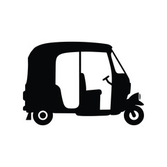 Classic auto rickshaw silhouette illustration
