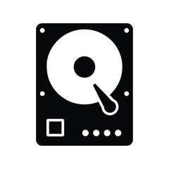 Hard disk storage silhouette icon