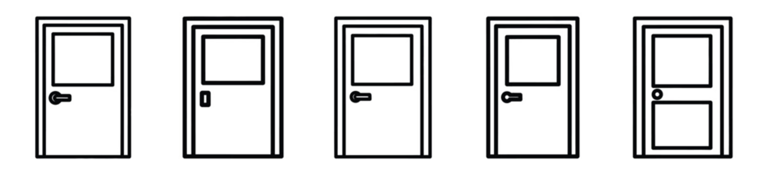 Outline education icons of classroom door . Education  Editable stroke vector illustration design