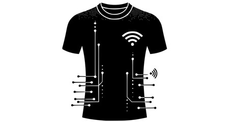 Smart Textile Wearable Technology Icon Silhouette
