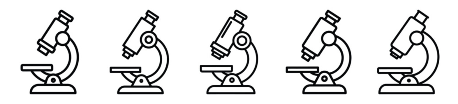 Outline education icons of microscope . Education  Editable stroke vector illustration design