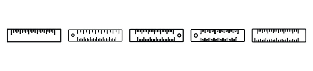 Outline education icons of ruler . Education  Editable stroke vector illustration design