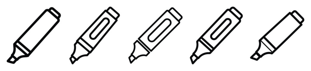 Outline education icons of whiteboard marker . Education  Editable stroke vector illustration design