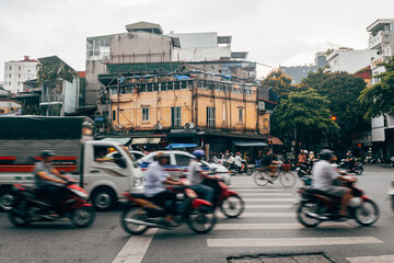 street view of hanoi city, vietnam