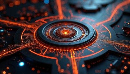 Futuristic Circuitry Pattern Design