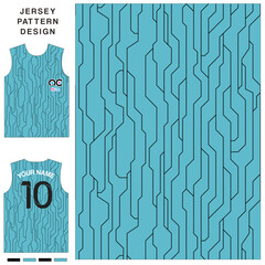 Abstract technology concept vector jersey pattern template for printing or sublimation sports uniforms football volleyball basketball e-sports cycling and fishing Free Vector.