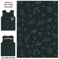Abstract leaf concept vector jersey pattern template for printing or sublimation sports uniforms football volleyball basketball e-sports cycling and fishing Free Vector.